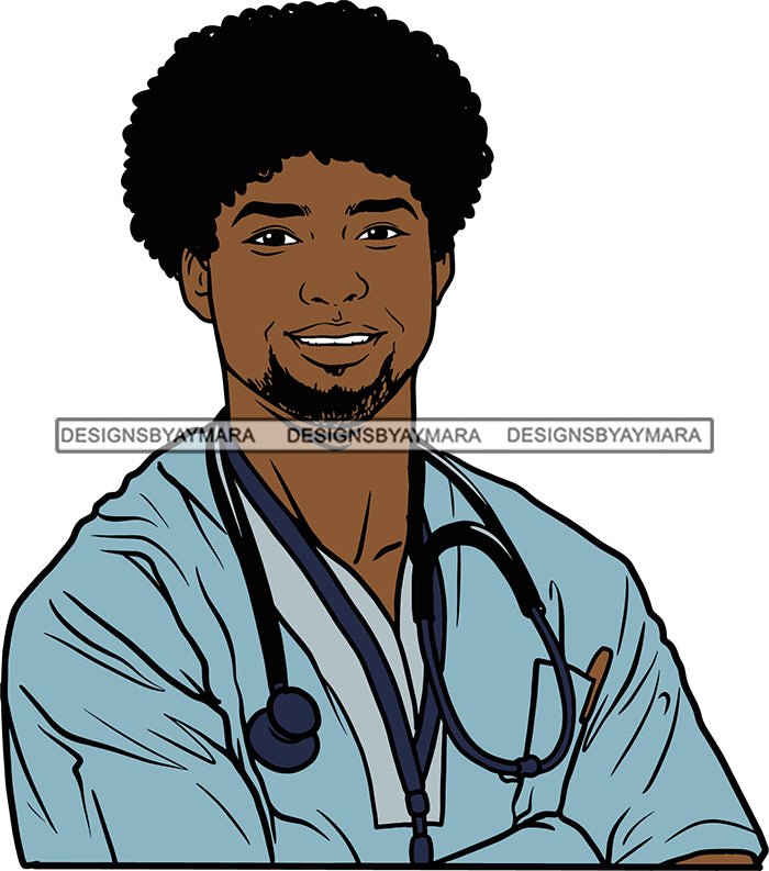 Afro Doctor Nurse Hero Medical Occupation Black African Model Male Str ...