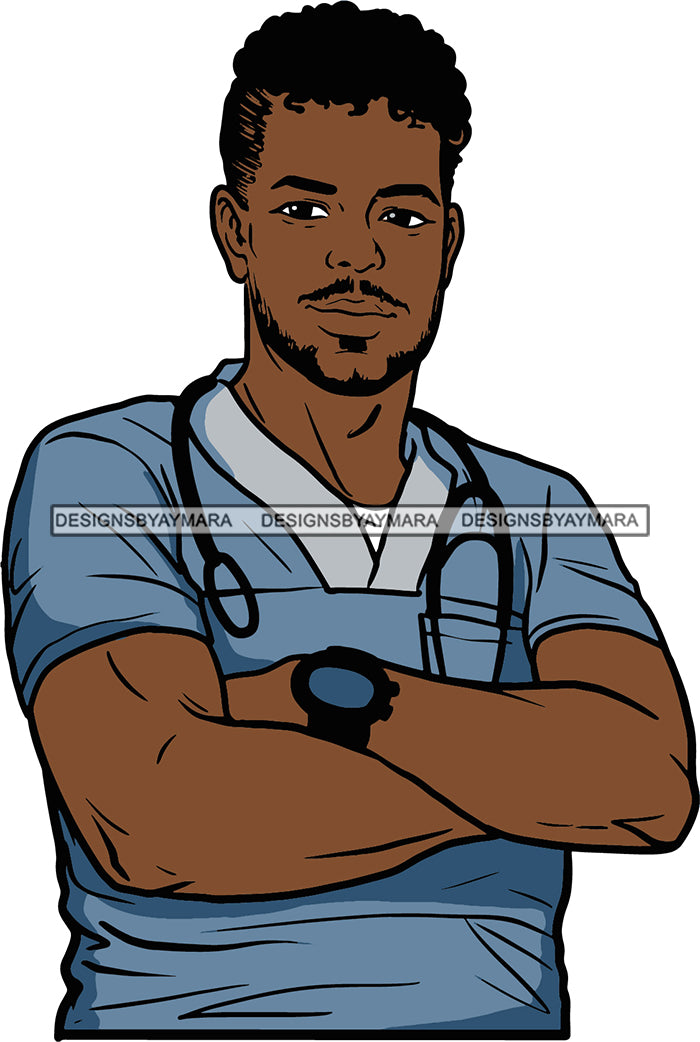 Afro Doctor Nurse Hero Medical Occupation Black African Model Male Str ...