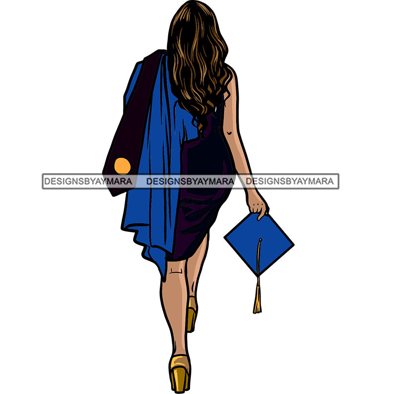 Graduation Woman Cap Diploma Blue Gown Education College Ceremony Stud DesignsByAymara Graduation Woman Cap Diploma Blue Gown Education College Ceremony Stud DesignsByAymara