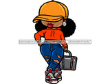Hustler Melanin Latina Woman Holding Big Stack Of Money Grind Grinding Hustling Hustler Money Cash Bank Dollar Currency Hard Work Logo Design Element SVG JPG PNG Vector Clipart Cricut Silhouette Cut Cutting