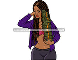 Hustler Melanin Latina Woman Holding Big Stack Of Money Locs Hair Grind Grinding Hustling Hustler Money Cash Bank Dollar Currency Hard Work Logo Design Element SVG JPG PNG Vector Clipart Cricut Silhouette Cut Cutting