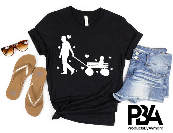 Happy Father's Day Celebration Dad Pulling Baby Son Forklift truck Dad's Day Man Male Parental Daddy's Special Day Paternal Recognition Parenting Appreciation SVG JPG PNG Cricut Sublimation Print Cutting Designs