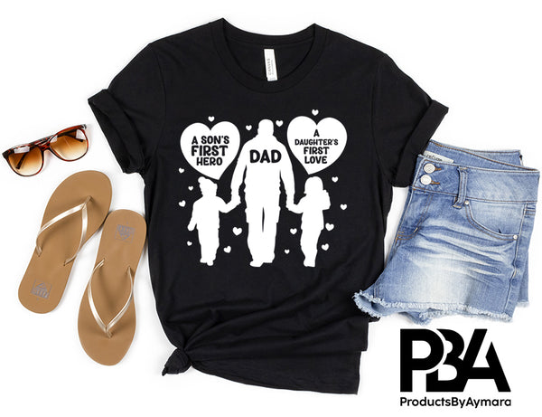 Happy Father's Day Celebration Dad A Boy First Hero A Girl First Love Dad's Day Man Male Parental Daddy's Special Day Paternal Recognition Parenting Appreciation SVG JPG PNG Cricut Sublimation Print Cutting Designs