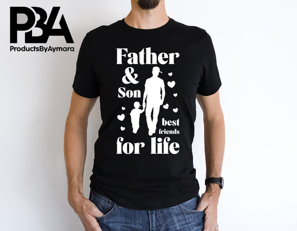 Father And Son Best Friends For Life Happy Father's Day Celebration Dad Love Dad's Day Man Male Parental Daddy's Special Day Paternal Recognition Parenting Appreciation SVG JPG PNG Cricut Sublimation Print Cutting Designs