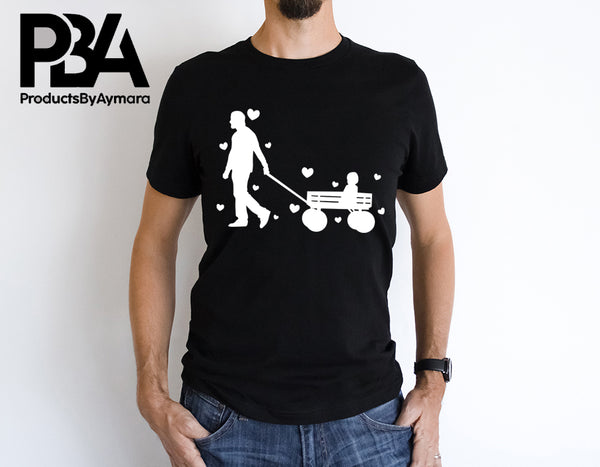 Happy Father's Day Celebration Dad Pulling Baby Son Forklift truck Dad's Day Man Male Parental Daddy's Special Day Paternal Recognition Parenting Appreciation SVG JPG PNG Cricut Sublimation Print Cutting Designs