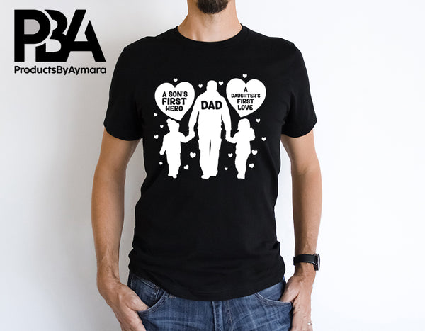 Happy Father's Day Celebration Dad A Boy First Hero A Girl First Love Dad's Day Man Male Parental Daddy's Special Day Paternal Recognition Parenting Appreciation SVG JPG PNG Cricut Sublimation Print Cutting Designs