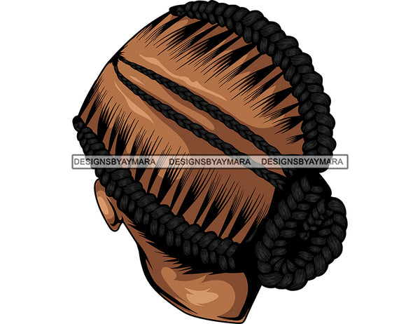 Melanin Woman Head Braids Hairstyle African American Latina Woman Salon Logo Goddess Fulani Knotless Cornrows Braided Updo Twists Box Faux Locs Crochet Braids Design Element SVG JPG PNG Vector Clipart Cricut Silhouette Cut Cutting