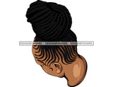 Melanin Woman Head Braids Hairstyle African American Latina Woman Salon Logo Goddess Fulani Knotless Cornrows Braided Updo Twists Box Faux Locs Crochet Braids Design Element SVG JPG PNG Vector Clipart Cricut Silhouette Cut Cutting