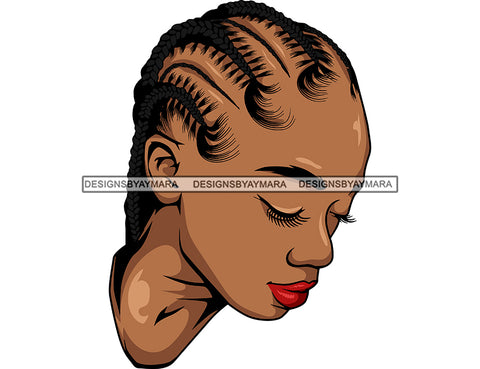 Melanin Woman Head Braids Hairstyle African American Latina Woman Salon Logo Goddess Fulani Knotless Cornrows Braided Updo Twists Box Faux Locs Crochet Braids Design Element SVG JPG PNG Vector Clipart Cricut Silhouette Cut Cutting