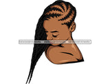 Melanin Woman Head Braids Hairstyle African American Latina Woman Salon Logo Goddess Fulani Knotless Cornrows Braided Updo Twists Box Faux Locs Crochet Braids Design Element SVG JPG PNG Vector Clipart Cricut Silhouette Cut Cutting