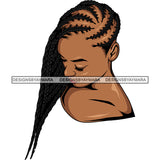 Bundle 9 Black African Melanin Woman Cornrows Braids Box Crochet French Rope braid Dutch Fishtail Infinity braid Hairstyle Hair Salon Logo Design Element SVG PNG JPG Cutting Vector Files