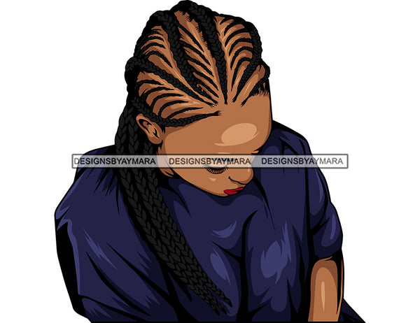 Melanin Woman Head Braids Hairstyle African American Latina Woman Salon Logo Goddess Fulani Knotless Cornrows Braided Updo Twists Box Faux Locs Crochet Braids Design Element SVG JPG PNG Vector Clipart Cricut Silhouette Cut Cutting