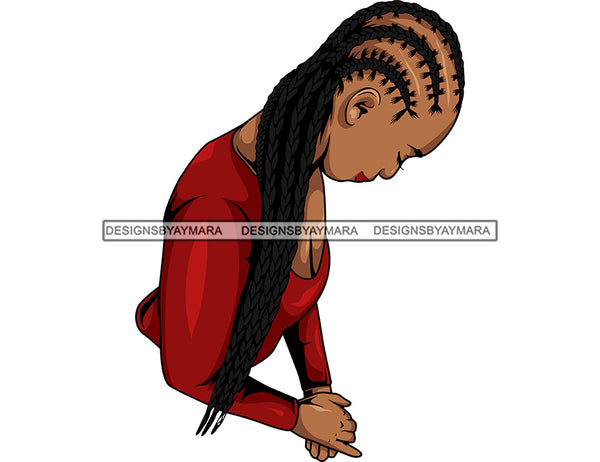 Melanin Woman Head Braids Hairstyle African American Latina Woman Salon Logo Goddess Fulani Knotless Cornrows Braided Updo Twists Box Faux Locs Crochet Braids Design Element SVG JPG PNG Vector Clipart Cricut Silhouette Cut Cutting