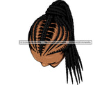 Melanin Woman Head Braids Hairstyle African American Latina Woman Salon Logo Goddess Fulani Knotless Cornrows Braided Updo Twists Box Faux Locs Crochet Braids Design Element SVG JPG PNG Vector Clipart Cricut Silhouette Cut Cutting