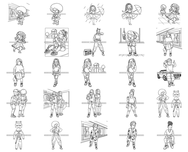 Bundle 28 Kids Coloring Book Image Children's coloring book Kids activity book Coloring pages for children Fun coloring for kids Educational coloring book Creative coloring for youngsters SVG PNG JPG Designs For Coloring Book Cut Cutting Graphic