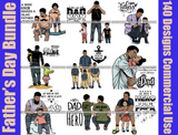 Big Father's Day Bundle 140 Designs For Commercial Use Dad Daddy Special Day Bundle SVG JPG PNG Vector Clipart Cricut Cutting Files