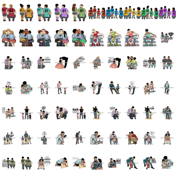 Big Father's Day Bundle 140 Designs For Commercial Use Dad Daddy Special Day Bundle SVG JPG PNG Vector Clipart Cricut Cutting Files