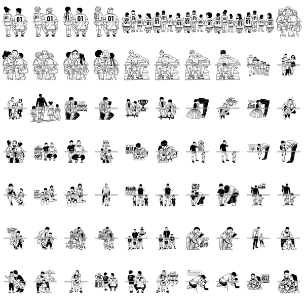 Big Father's Day Bundle 140 Designs For Commercial Use Dad Daddy Special Day Bundle SVG JPG PNG Vector Clipart Cricut Cutting Files