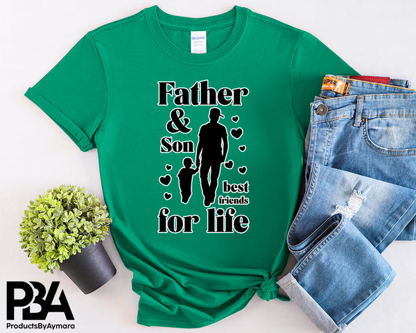 Father And Son Best Friends For Life Happy Father's Day Celebration Dad Love Dad's Day Man Male Parental Daddy's Special Day Paternal Recognition Parenting Appreciation SVG JPG PNG Cricut Sublimation Print Cutting Designs