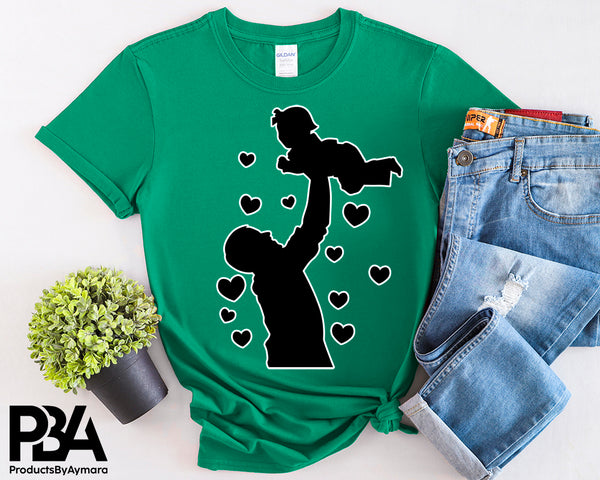 Happy Father's Day Celebration Dad Carrying Baby Dad's Day Man Male Parental Daddy's Special Day Paternal Recognition Parenting Appreciation SVG JPG PNG Cricut Sublimation Print Cutting Designs