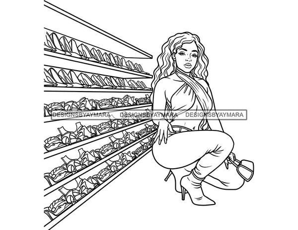 18 Coloring Book Images Fashion Woman New Trending Outfit Adult Coloring Book Vector Files SVG PNG JPG Designs For Coloring Book Cut Cutting Graphic