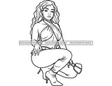 18 Coloring Book Images Fashion Woman New Trending Outfit Adult Coloring Book Vector Files SVG PNG JPG Designs For Coloring Book Cut Cutting Graphic