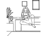 18 Coloring Book Images Fashion Woman New Trending Outfit Adult Coloring Book Vector Files SVG PNG JPG Designs For Coloring Book Cut Cutting Graphic
