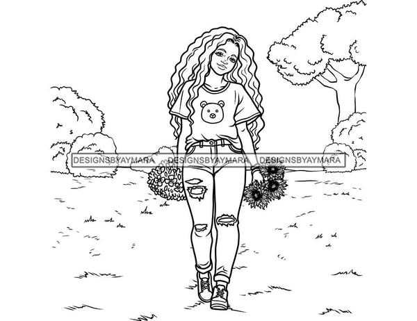 18 Coloring Book Images Fashion Woman New Trending Outfit Adult Coloring Book Vector Files SVG PNG JPG Designs For Coloring Book Cut Cutting Graphic