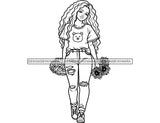 18 Coloring Book Images Fashion Woman New Trending Outfit Adult Coloring Book Vector Files SVG PNG JPG Designs For Coloring Book Cut Cutting Graphic