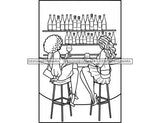 18 Coloring Book Images Fashion Woman New Trending Outfit Adult Coloring Book Vector Files SVG PNG JPG Designs For Coloring Book Cut Cutting Graphic