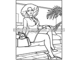 18 Coloring Book Images Fashion Woman New Trending Outfit Adult Coloring Book Vector Files SVG PNG JPG Designs For Coloring Book Cut Cutting Graphic