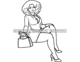 18 Coloring Book Images Fashion Woman New Trending Outfit Adult Coloring Book Vector Files SVG PNG JPG Designs For Coloring Book Cut Cutting Graphic