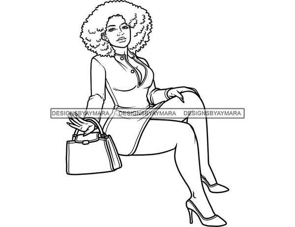 18 Coloring Book Images Fashion Woman New Trending Outfit Adult Coloring Book Vector Files SVG PNG JPG Designs For Coloring Book Cut Cutting Graphic
