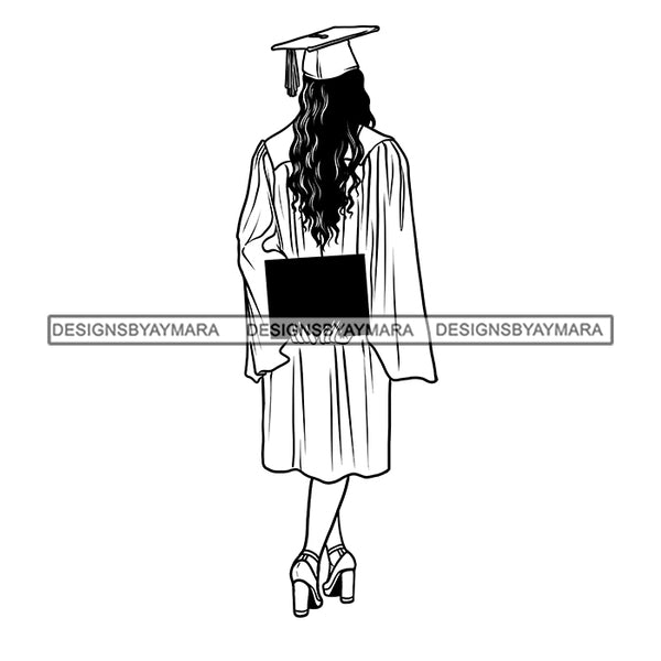 Graduation Bundle 50 Designs Graduate Ceremony Grad School Diploma Gown College Success Celebration PNG JPG Cutting Designs
