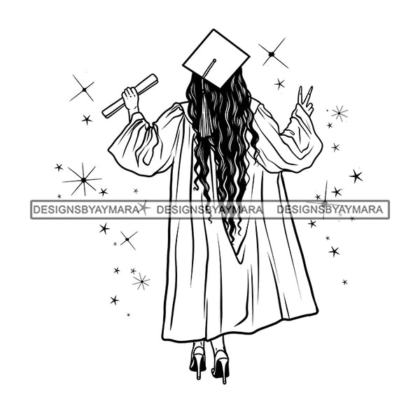 Graduation Bundle 50 Designs Graduate Ceremony Grad School Diploma Gown College Success Celebration PNG JPG Cutting Designs