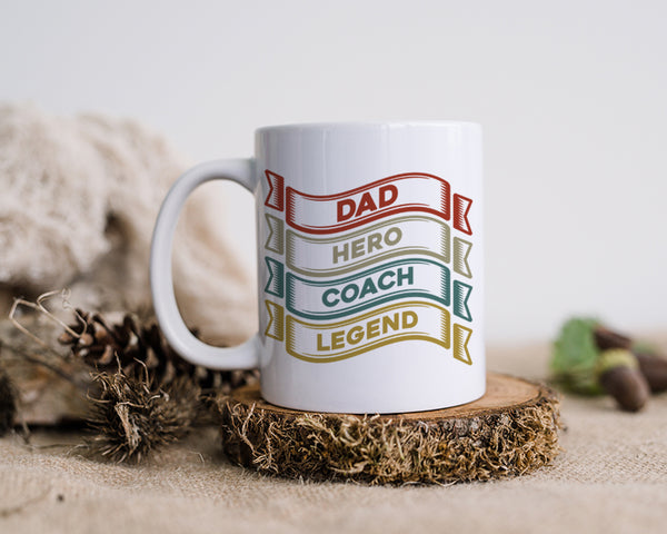 Dad Hero Coach Legend Happy Father's Day Celebration Love Dad's Day Man Male Parental Daddy's Special Day Paternal Recognition Parenting Appreciation SVG JPG PNG Cricut Sublimation Print Cutting Designs