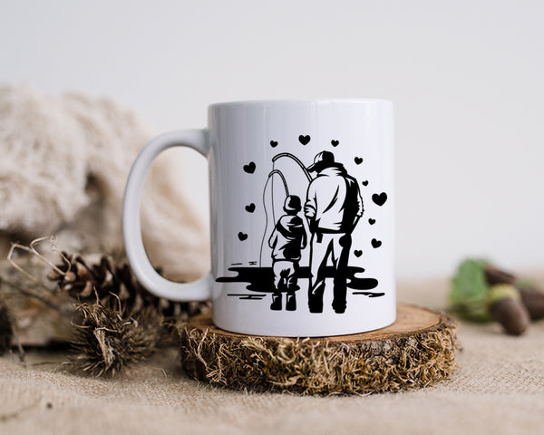 Dad Fishing With Son Happy Father's Day Celebration Dad True Love Dad's Day Man Male Parental Daddy's Special Day Paternal Recognition Parenting Appreciation SVG JPG PNG Cricut Sublimation Print Cutting Designs