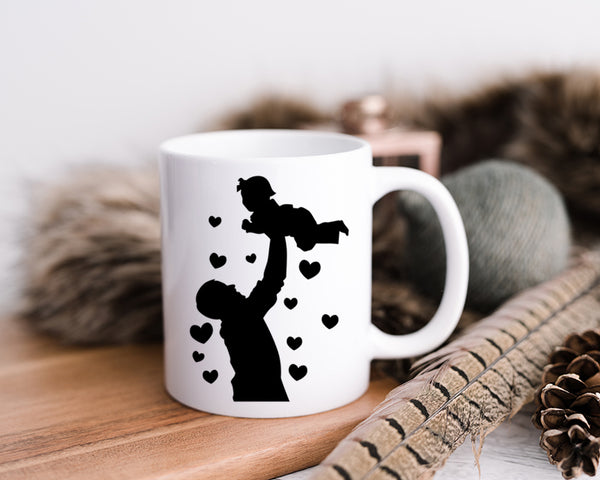 Happy Father's Day Celebration Dad Carrying Baby Dad's Day Man Male Parental Daddy's Special Day Paternal Recognition Parenting Appreciation SVG JPG PNG Cricut Sublimation Print Cutting Designs