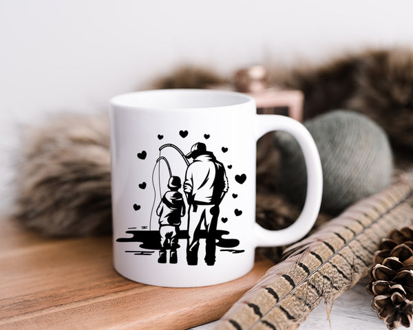 Dad Fishing With Son Happy Father's Day Celebration Dad True Love Dad's Day Man Male Parental Daddy's Special Day Paternal Recognition Parenting Appreciation SVG JPG PNG Cricut Sublimation Print Cutting Designs