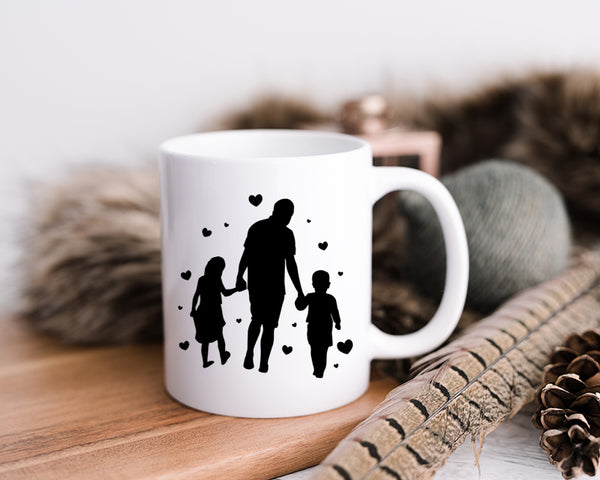 Happy Father's Day Celebration Dad Holding Hands With daughter And Son Dad's Day Man Male Parental Daddy's Special Day Paternal Recognition Parenting Appreciation SVG JPG PNG Cricut Sublimation Print Cutting Designs