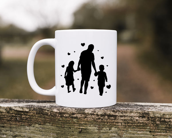 Happy Father's Day Celebration Dad Holding Hands With daughter And Son Dad's Day Man Male Parental Daddy's Special Day Paternal Recognition Parenting Appreciation SVG JPG PNG Cricut Sublimation Print Cutting Designs