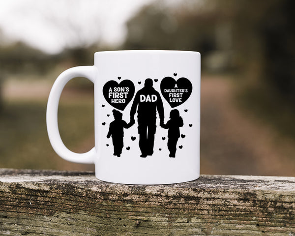 Happy Father's Day Celebration Dad A Boy First Hero A Girl First Love Dad's Day Man Male Parental Daddy's Special Day Paternal Recognition Parenting Appreciation SVG JPG PNG Cricut Sublimation Print Cutting Designs