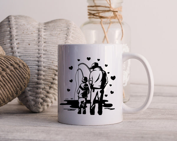 Dad Fishing With Son Happy Father's Day Celebration Dad True Love Dad's Day Man Male Parental Daddy's Special Day Paternal Recognition Parenting Appreciation SVG JPG PNG Cricut Sublimation Print Cutting Designs