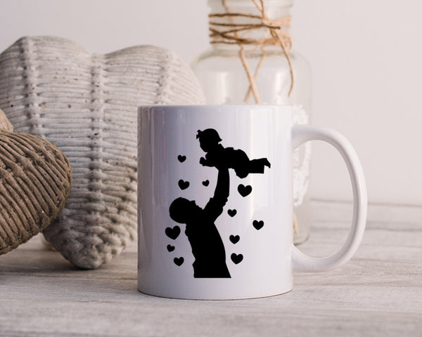 Happy Father's Day Celebration Dad Carrying Baby Dad's Day Man Male Parental Daddy's Special Day Paternal Recognition Parenting Appreciation SVG JPG PNG Cricut Sublimation Print Cutting Designs