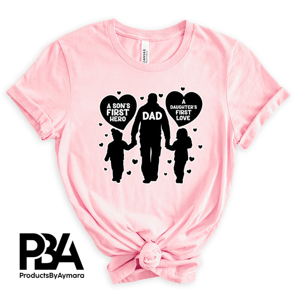 Happy Father's Day Celebration Dad A Boy First Hero A Girl First Love Dad's Day Man Male Parental Daddy's Special Day Paternal Recognition Parenting Appreciation SVG JPG PNG Cricut Sublimation Print Cutting Designs