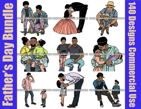 Big Father's Day Bundle 140 Designs For Commercial Use Dad Daddy Special Day Bundle SVG JPG PNG Vector Clipart Cricut Cutting Files