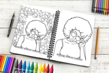 18 Coloring Book Images Fashion Woman New Trending Outfit Adult Coloring Book Vector Files SVG PNG JPG Designs For Coloring Book Cut Cutting Graphic
