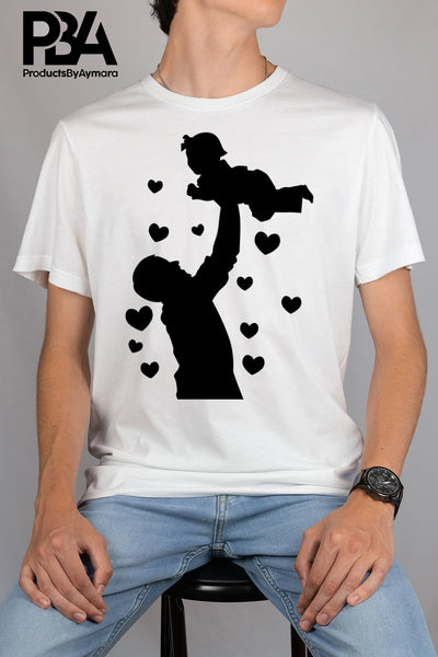 Happy Father's Day Celebration Dad Carrying Baby Dad's Day Man Male Parental Daddy's Special Day Paternal Recognition Parenting Appreciation SVG JPG PNG Cricut Sublimation Print Cutting Designs