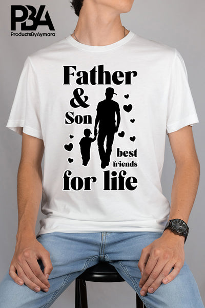 Father And Son Best Friends For Life Happy Father's Day Celebration Dad Love Dad's Day Man Male Parental Daddy's Special Day Paternal Recognition Parenting Appreciation SVG JPG PNG Cricut Sublimation Print Cutting Designs