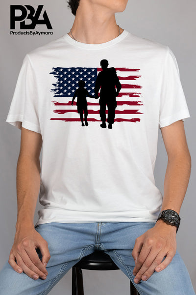 Military dad American Flag Son Happy Father's Day Celebration Dad Love Dad's Day Man Male Parental Daddy's Special Day Paternal Recognition Parenting Appreciation SVG JPG PNG Cricut Sublimation Print Cutting Designs